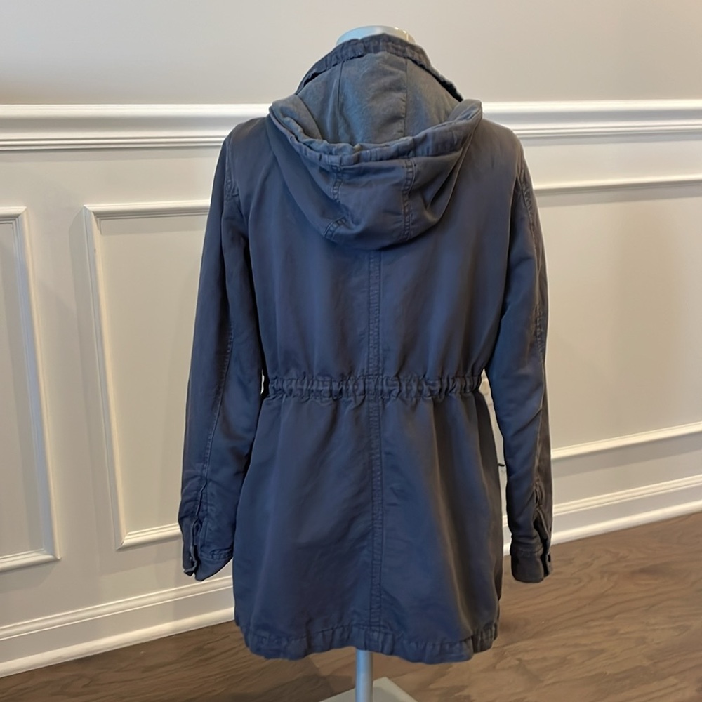 LOFT Grey Hooded Utility Jacket - Size XS - Picture 2 of 11